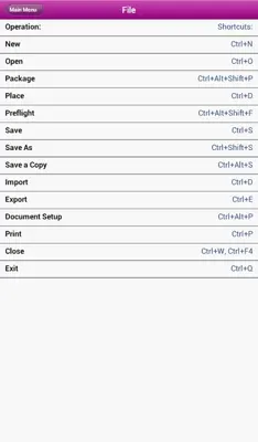 Shortcuts for InDesign android App screenshot 6